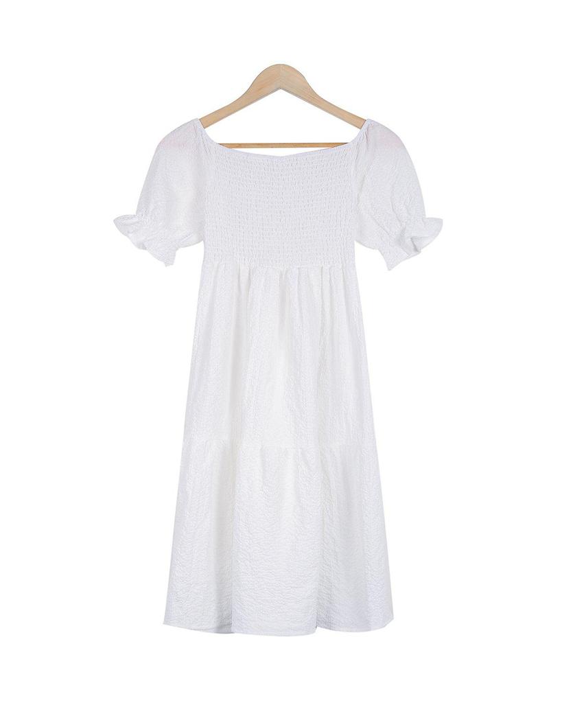 Classy White Short Sleeve Mini Dress