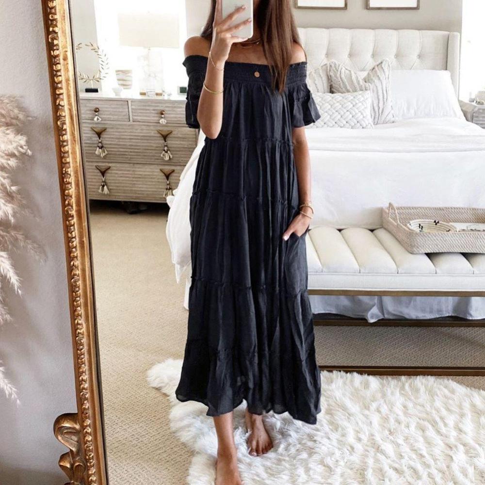 Set the Mood Black Maxi Dress