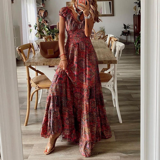 Stop and Stare Paisley Print Maxi Dress