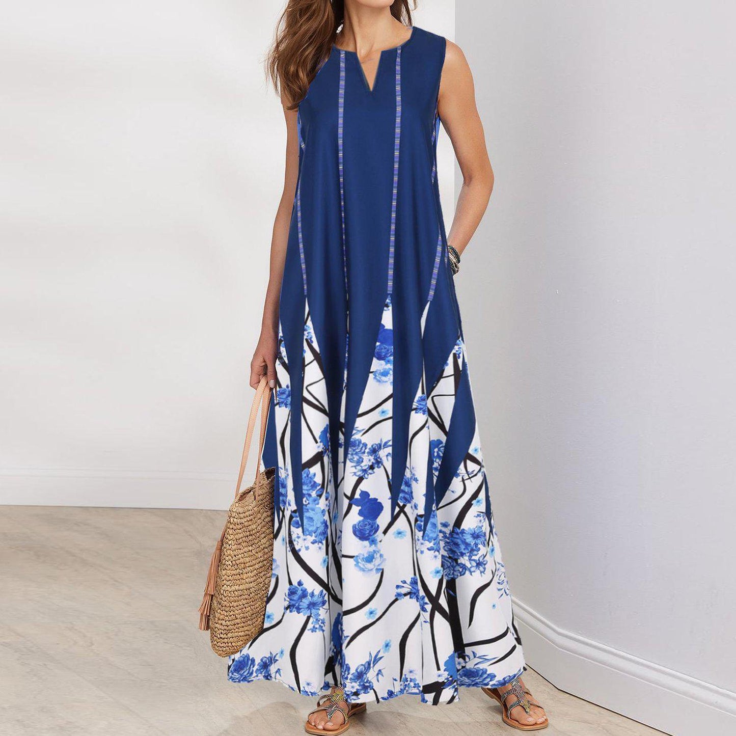 Glamorous Sleeveless Print Maxi Dress