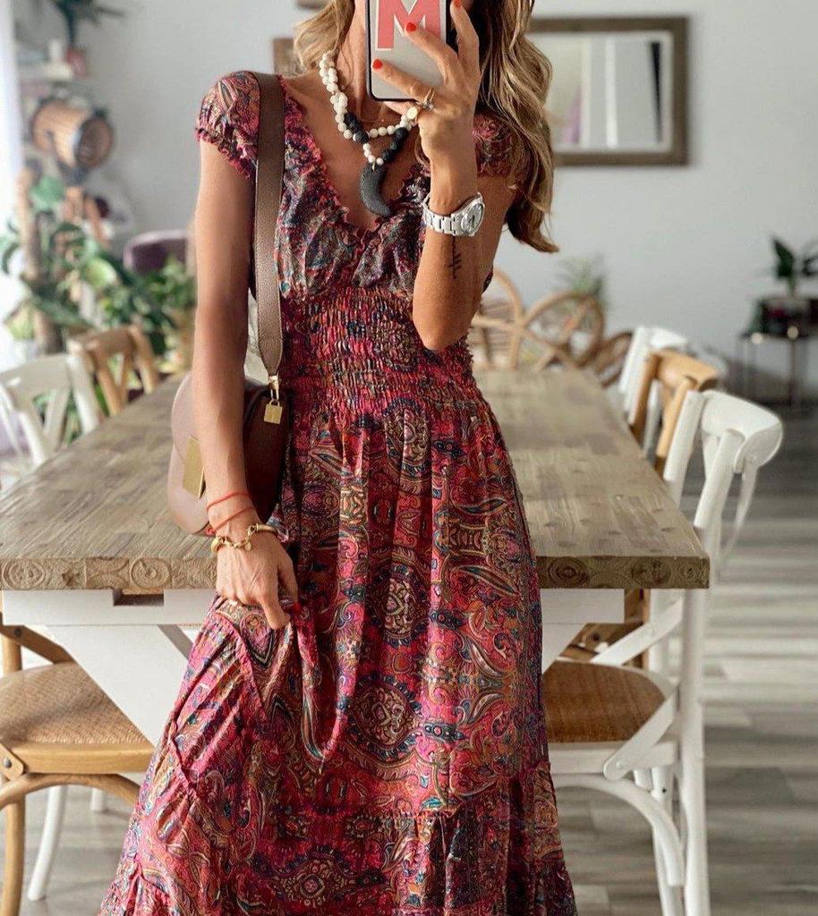 Stop and Stare Paisley Print Maxi Dress