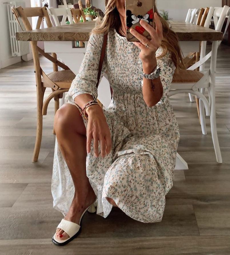 Sweet as Honey Floral Print Maxi Dress