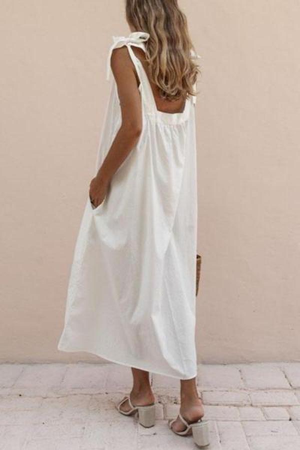 Elegant Sleeveless Ruffle Babydoll Maxi Dress