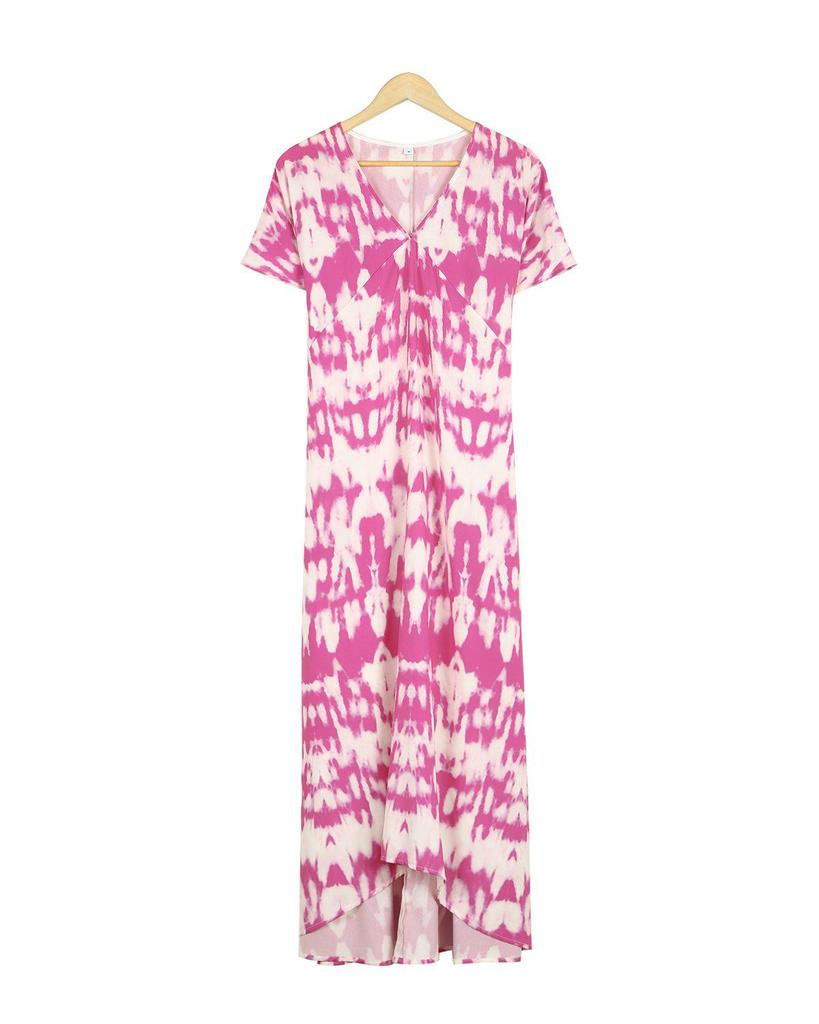 Temperament Print Short Sleeve Maxi Dress