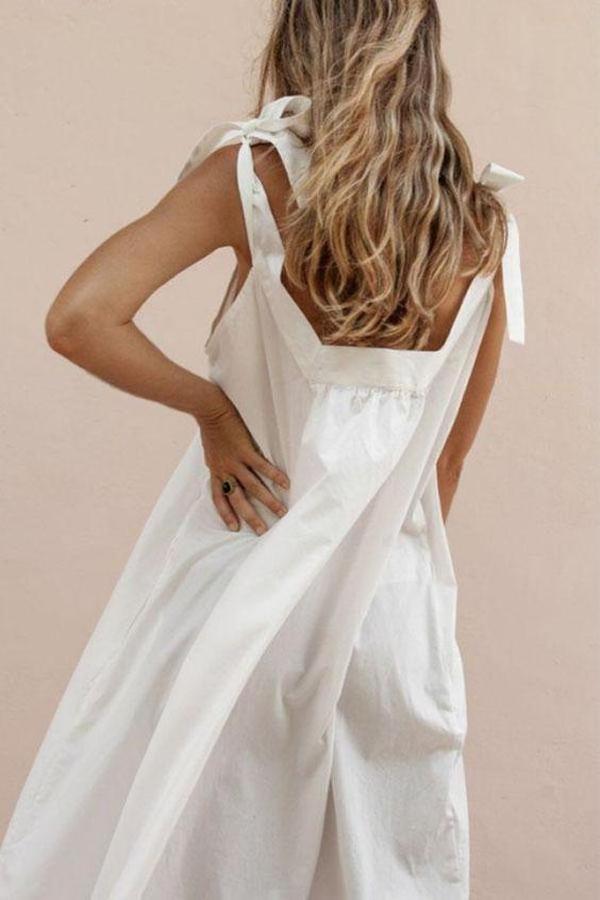 Elegant Sleeveless Ruffle Babydoll Maxi Dress