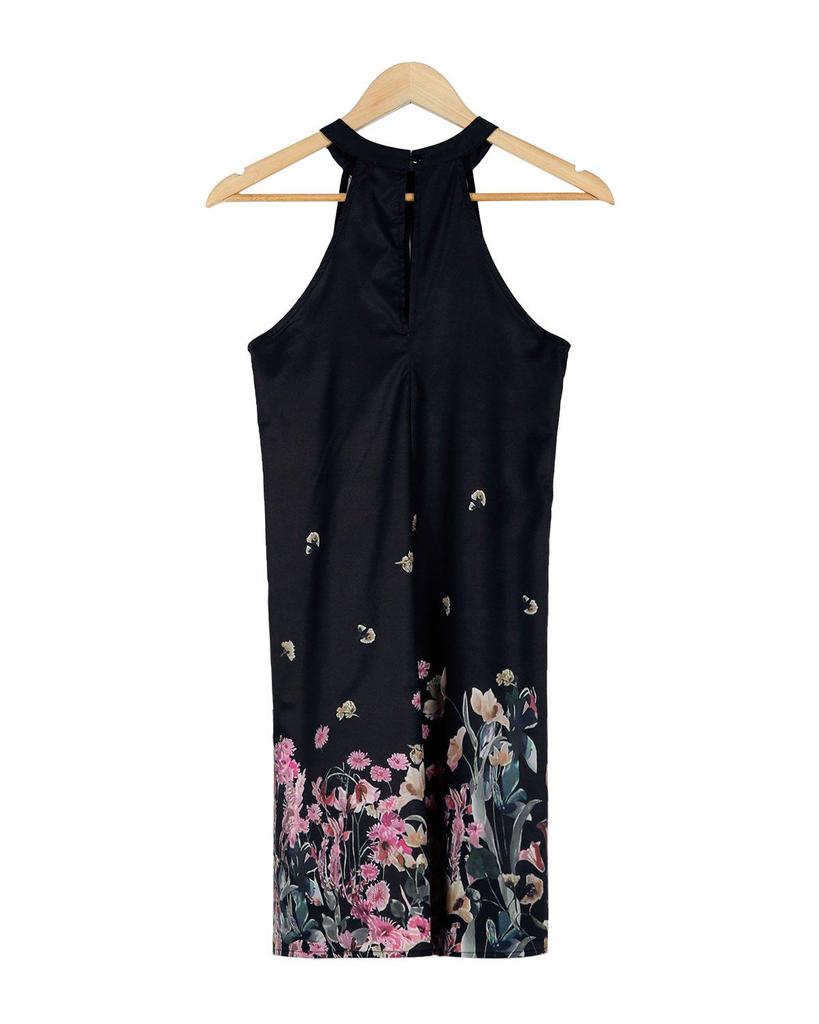 Elegant Floral Print Sleeveless Mini Dress