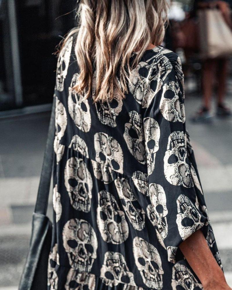 Born to Bad Skull Print Maxi Dress