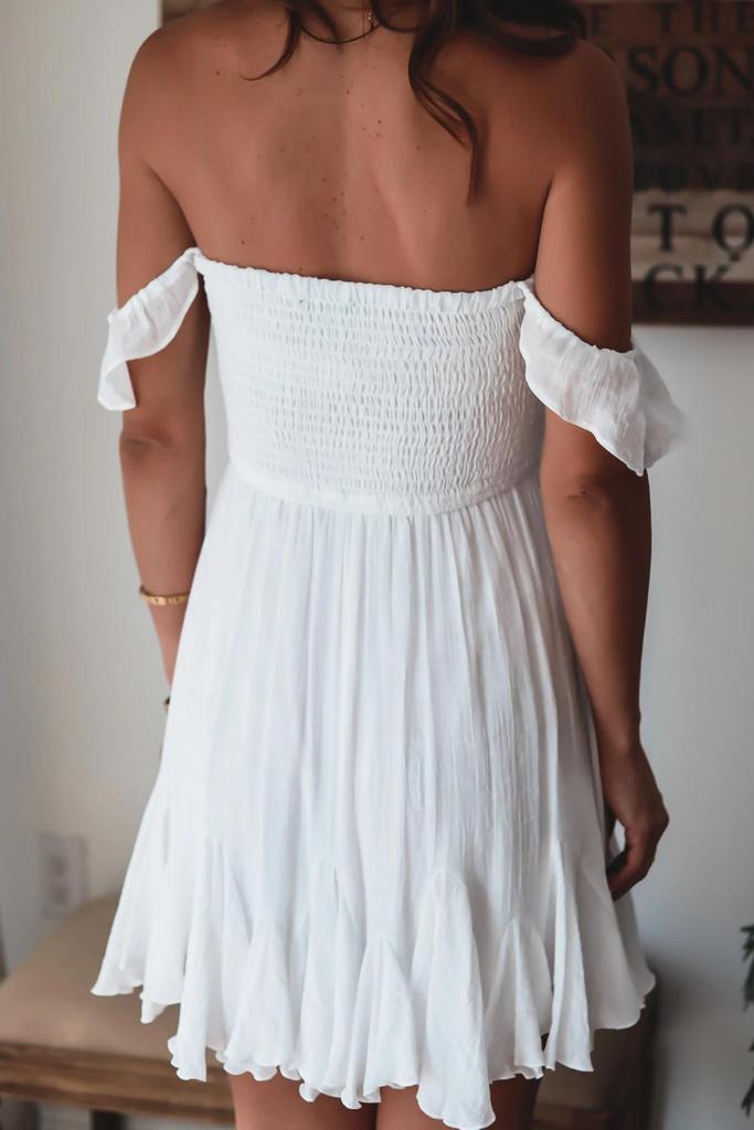 Sweet White Sleeveless Mini Dress