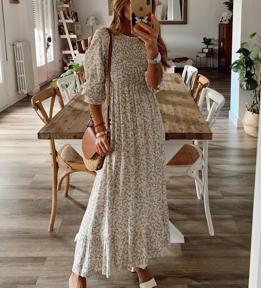 Sweet as Honey Floral Print Maxi Dress