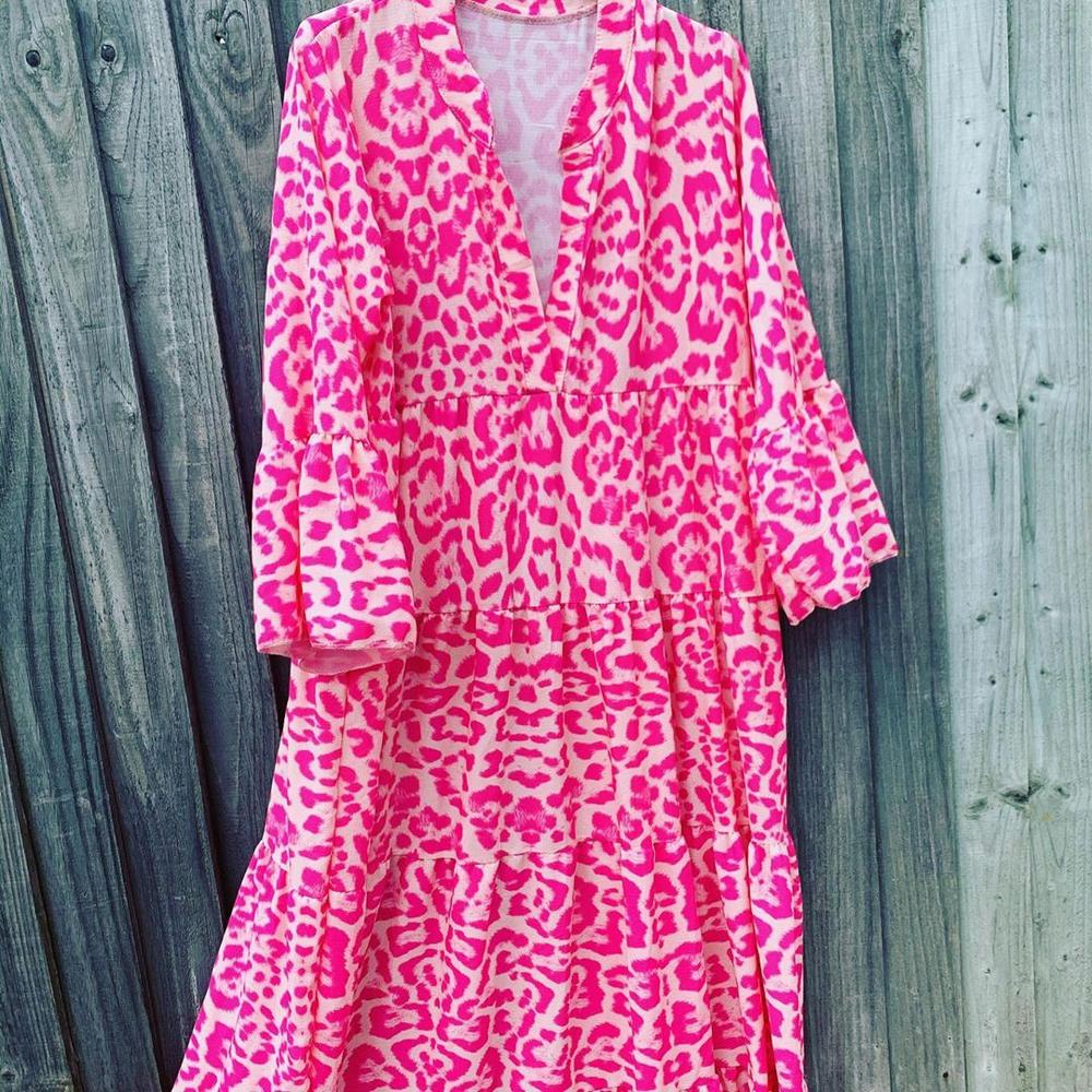 Le Pink Chic Leopard Print Dress