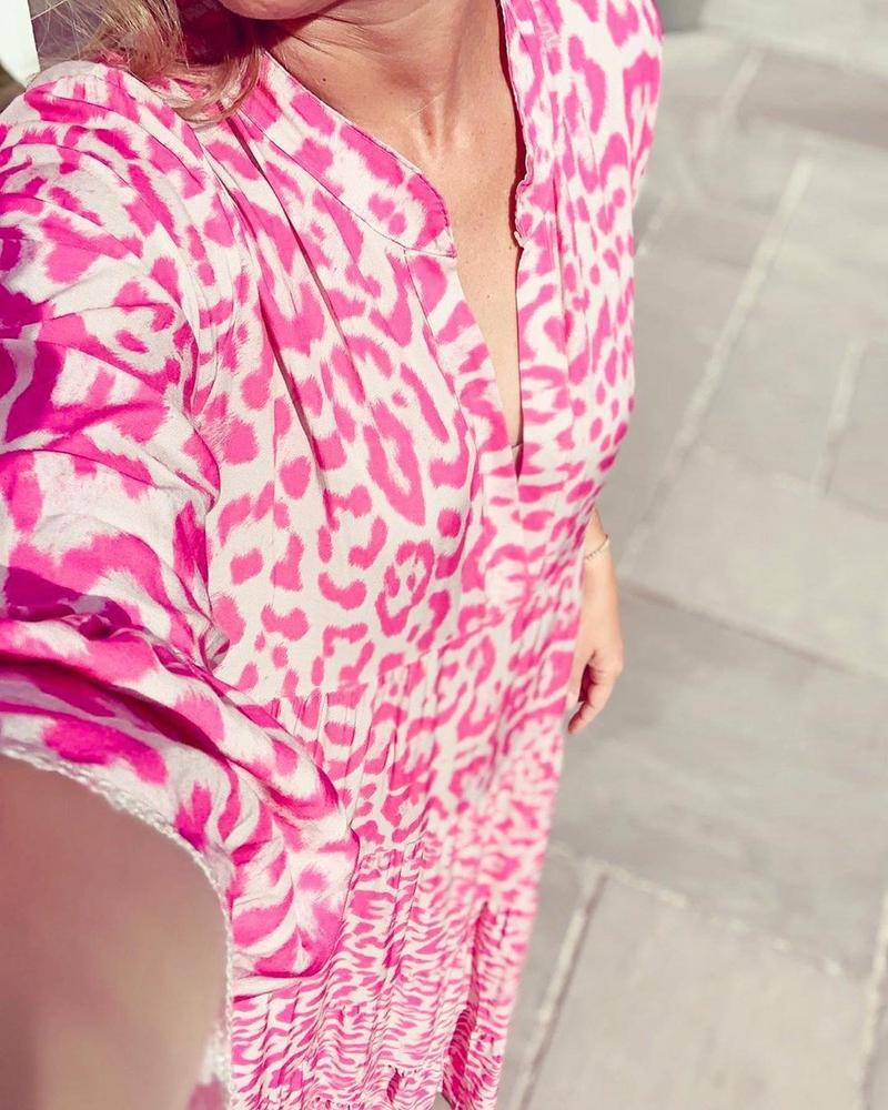 Le Pink Chic Leopard Print Dress