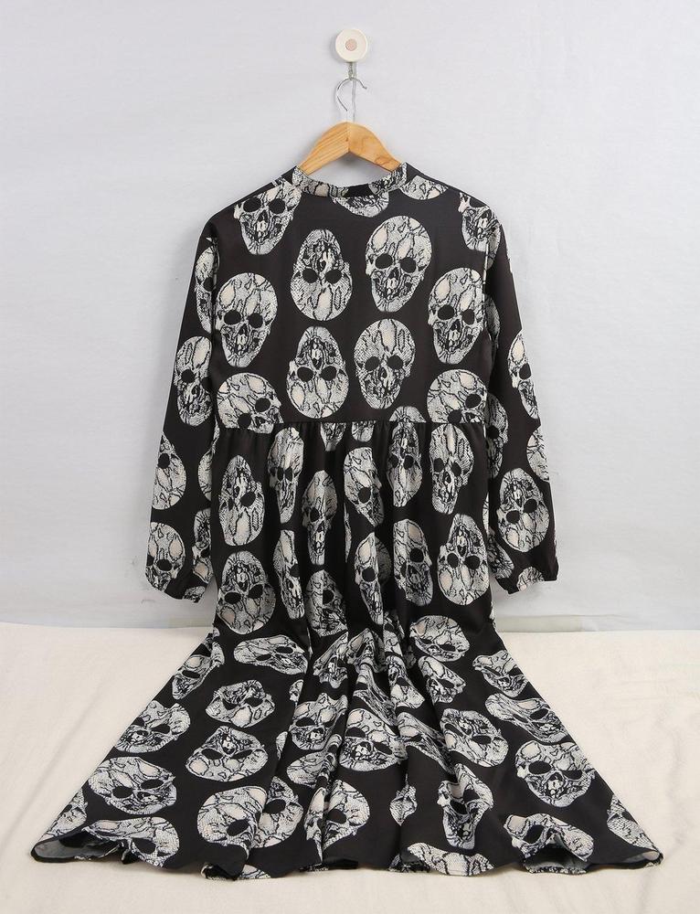 Born to Bad Skull Print Maxi Dress