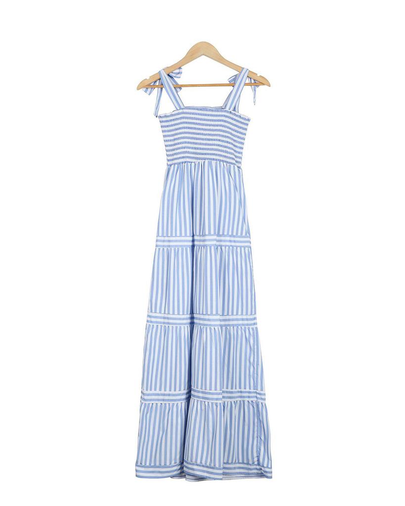 Comfy Elastic Smocking Sleeveless Maxi Dress