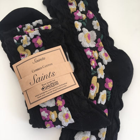 Unique Flower Pattern Women's Socks 2