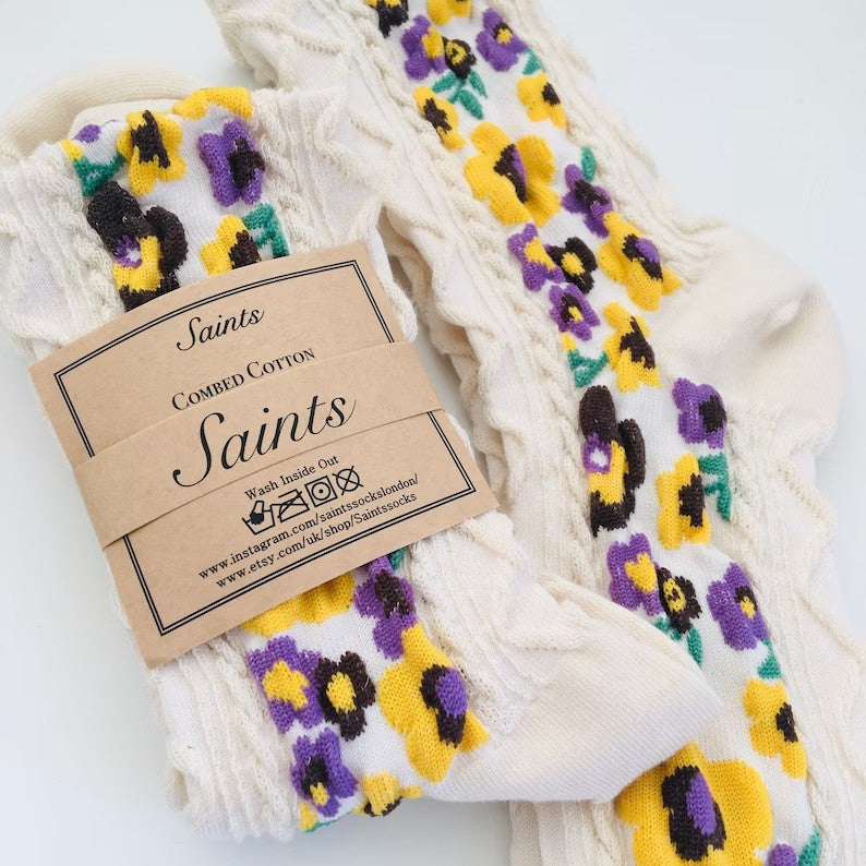 Unique Flower Pattern Women's Socks 2