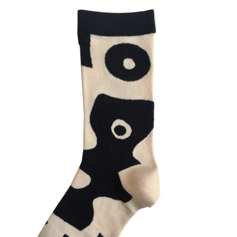 ABSTRACT COLLAGE fun art pattern socks