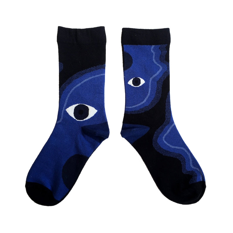 ABSTRACT COLLAGE fun art pattern socks