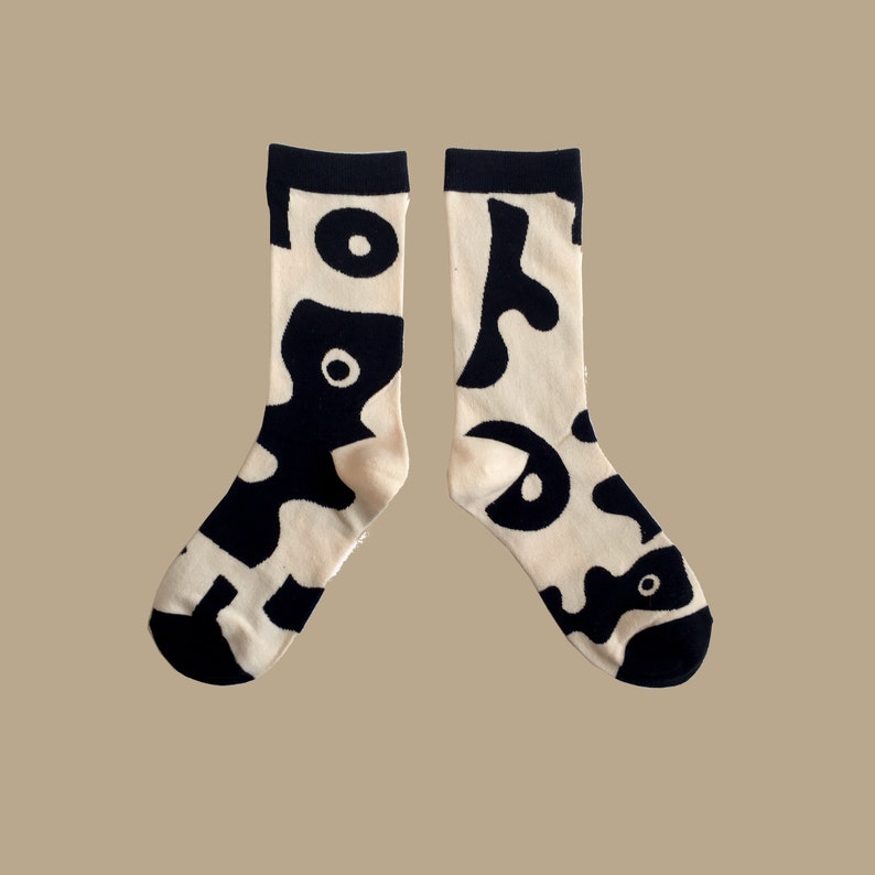 ABSTRACT COLLAGE fun art pattern socks