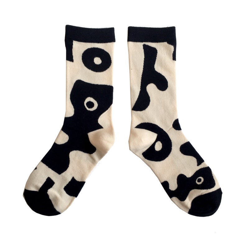 ABSTRACT COLLAGE fun art pattern socks