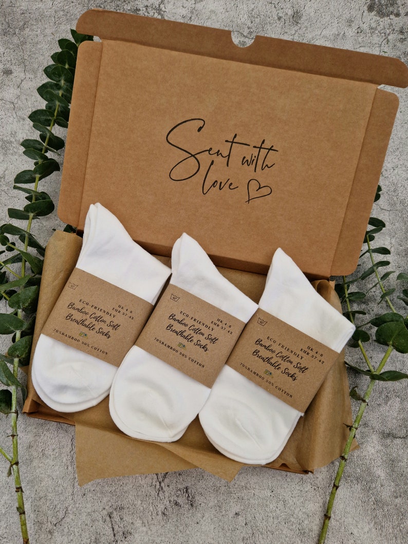 Bamboo Cotton Socks Gift Set For Women and Teenage Girls. Pack of 3 White, Black or Grey. Non-binding Fabric. Natural Eco Friendly Practical